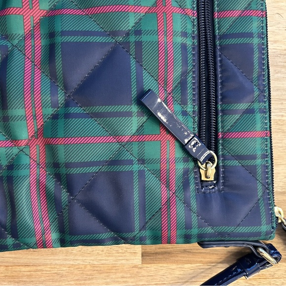 Tartan Plaid Quilted Tommy Hilfiger Crossbody Purse Preppy Green Blue New - Picture 2 of 8